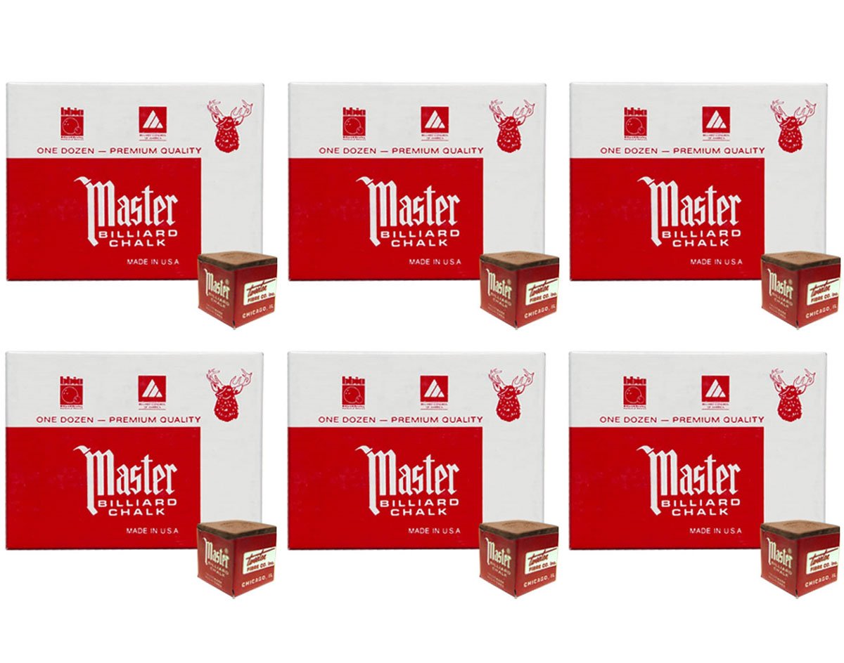 Masters Brown Billiard Cue Chalk - 6 Dozen/72 Pieces