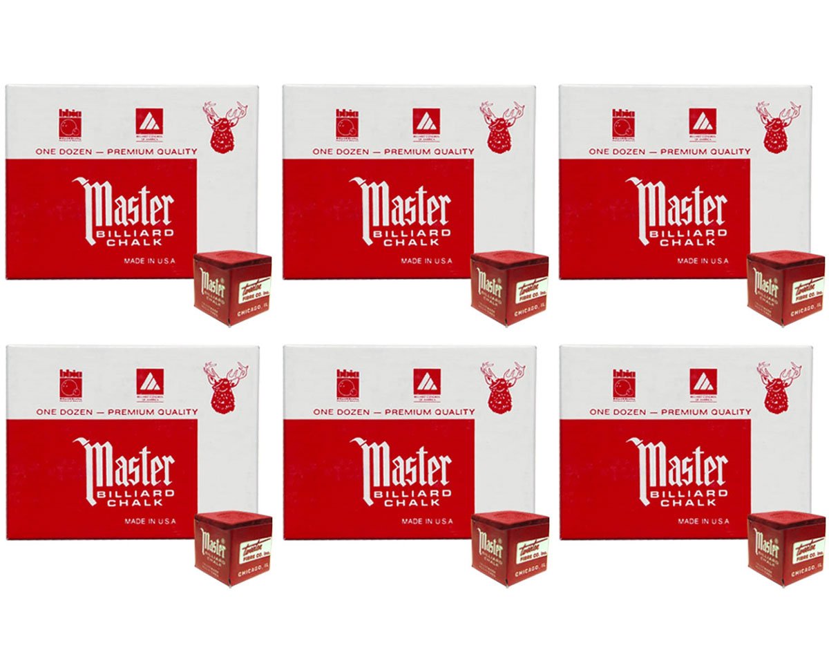 Masters Red Billiard Chalk - 6 dozen