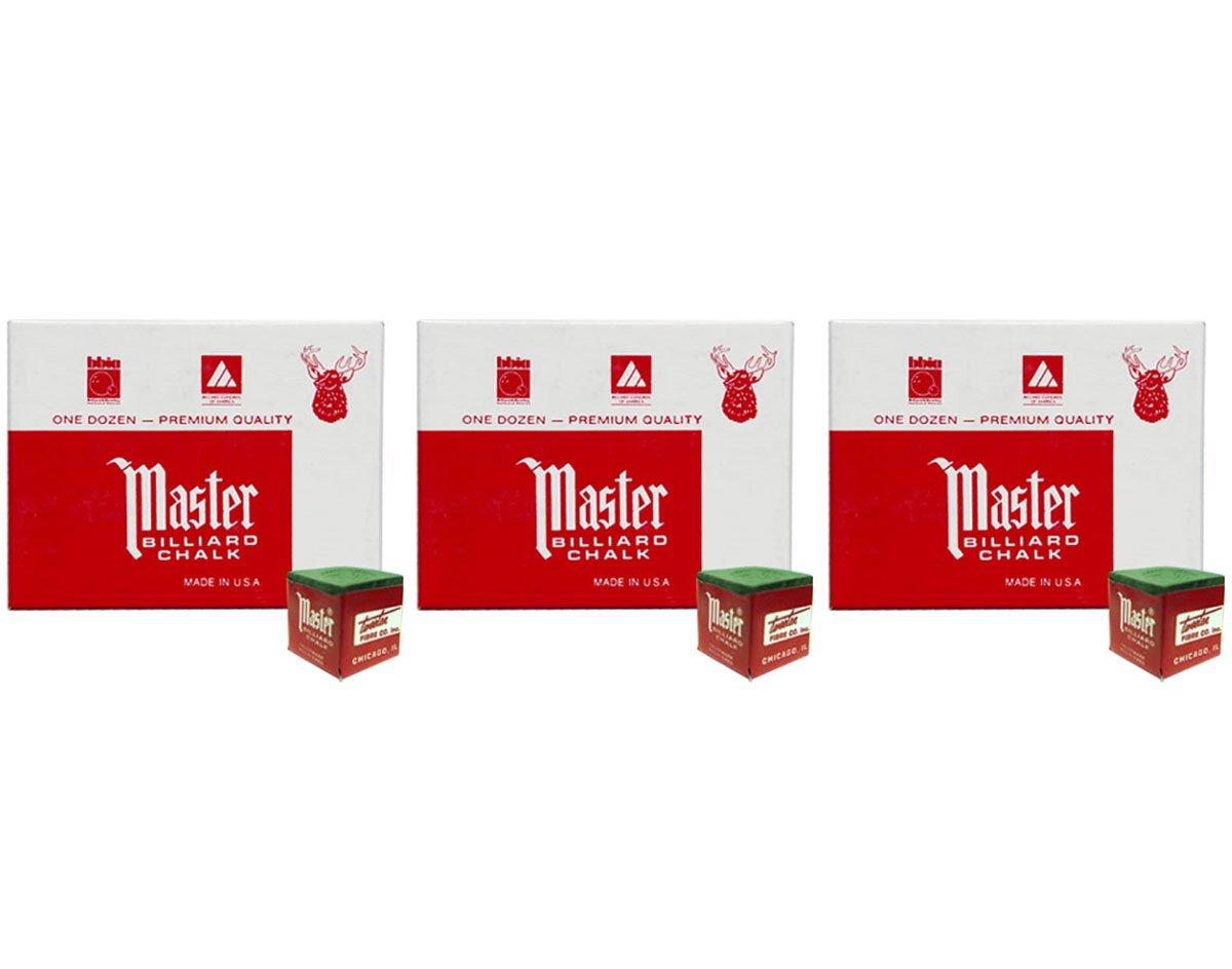 Masters Spruce Billiard Chalk - 3 Dozen/36 Pieces