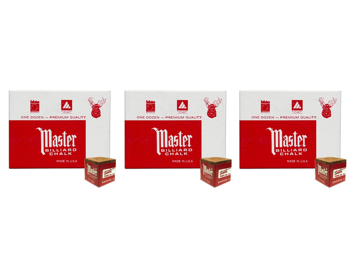 Masters Gold/Tan Cue Chalk - 3 Dozen/36 Pieces