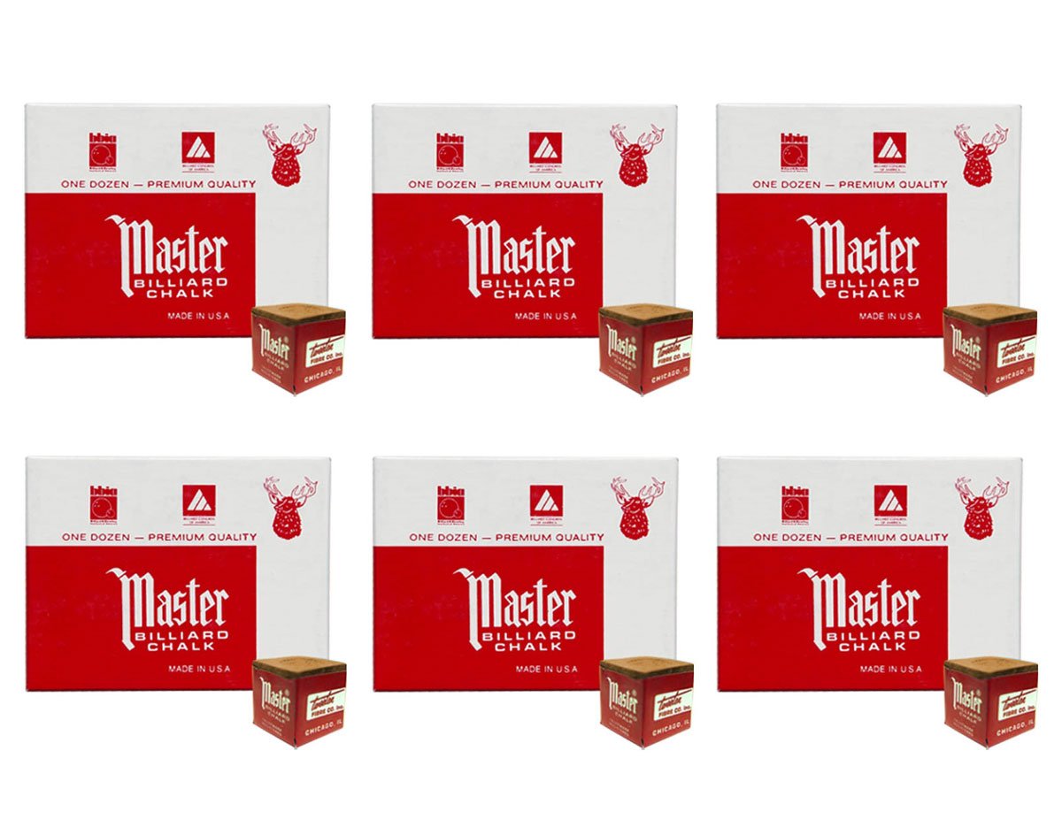 Masters Gold/Tan Cue Chalk - 6 Dozen/72 Pieces