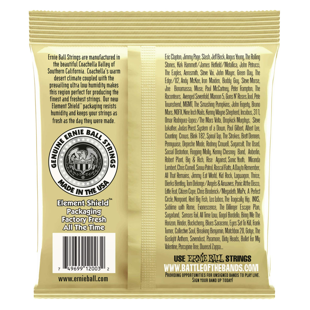 Ernie Ball 2003 Earthwood Medium Light Acoustic Guitar Strings 12-54 2 Pack