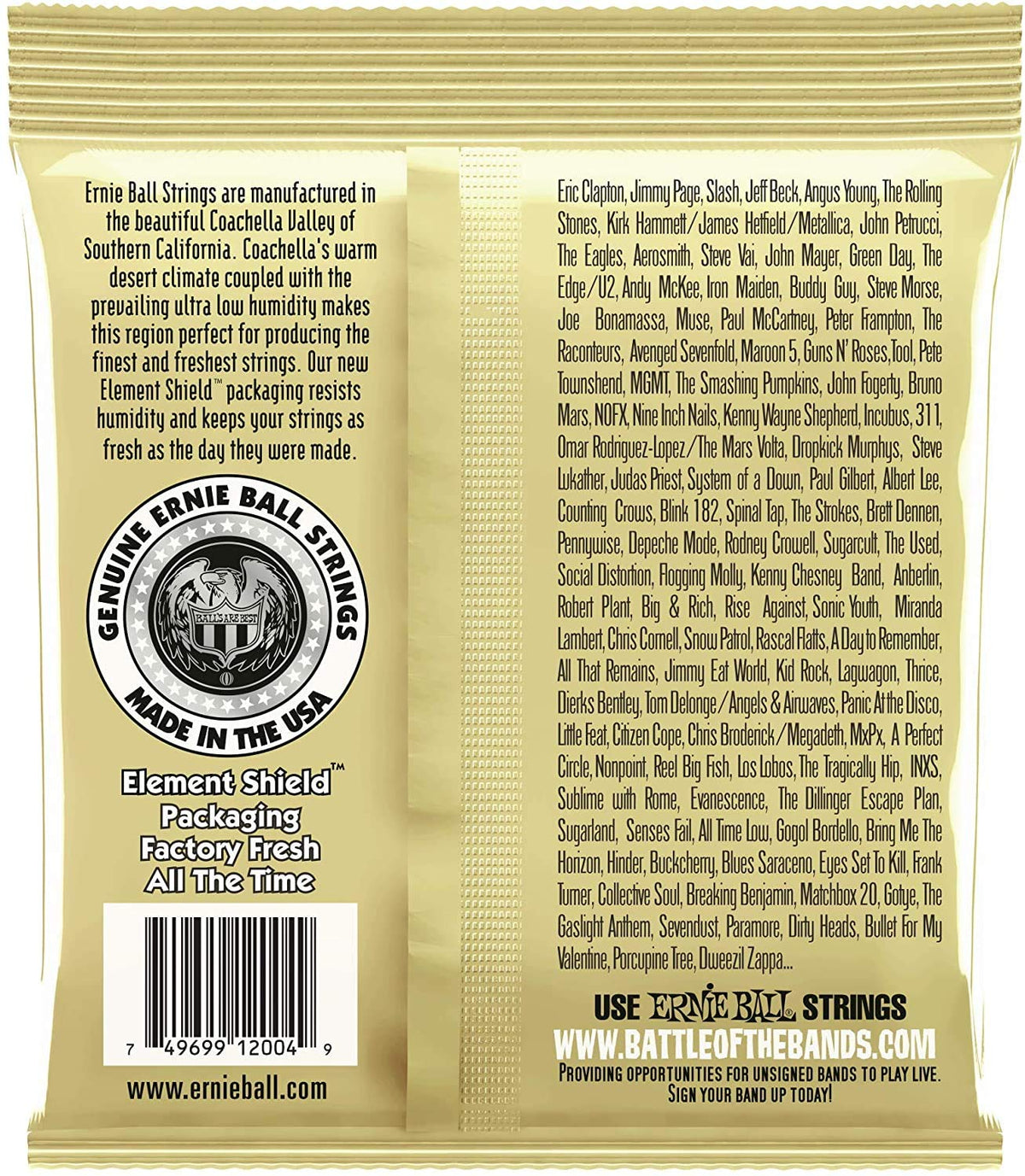 Ernie Ball 2004 Earthwood Light Acoustic Guitar Strings 11-52 2 Pack