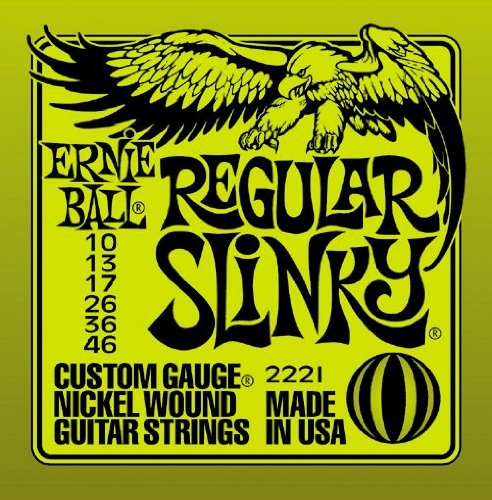 Ernie Ball 2221 Regular Slinky String Set (10-46) Electric Guitar Strings - 3 Pack with Picks