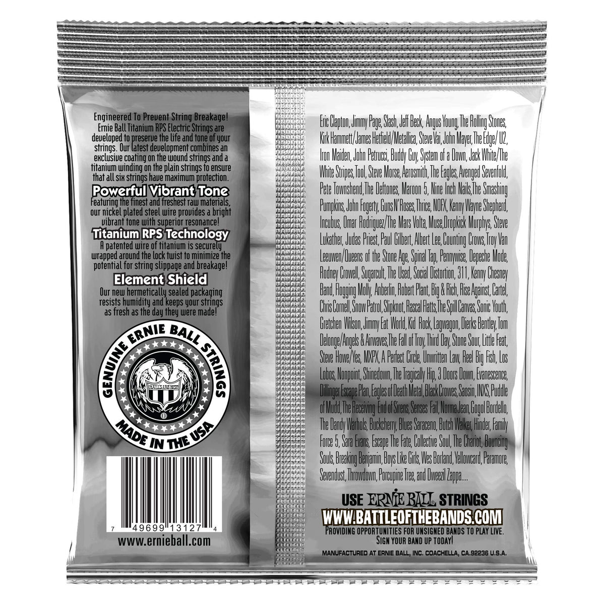 LOT OF 2 - Ernie Ball Coated Beefy Slinky Electric Guitar Strings, P03127 ^2