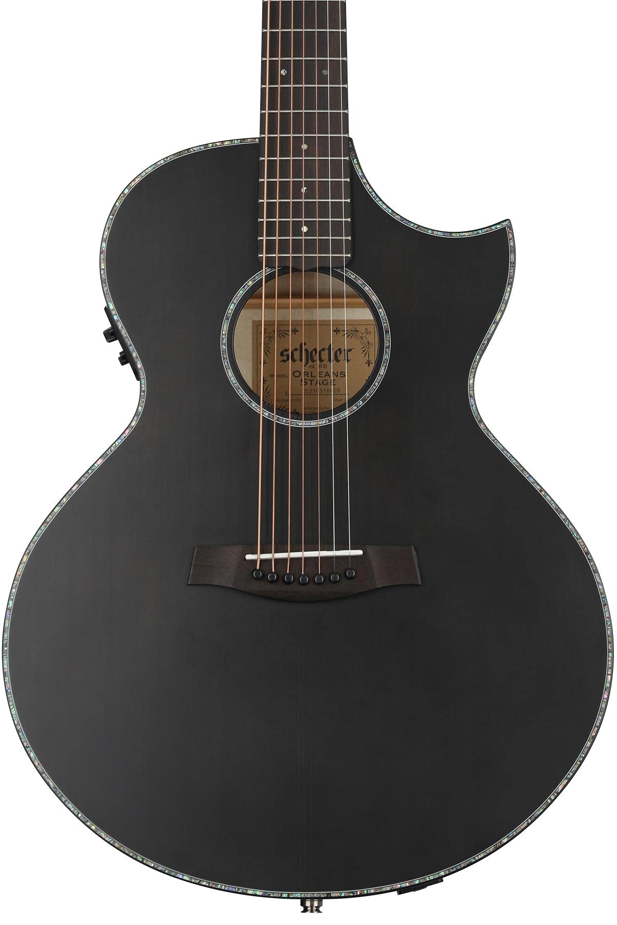 Schecter Orleans Stage 7 Acoustic-Electric Guitar - See Thru Black Satin