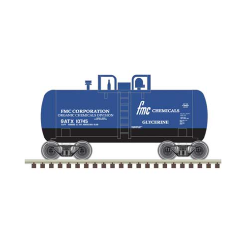 Atlas N Scale Trainman Beer Can Tank Car FMC Chemicals(GATX) #10745