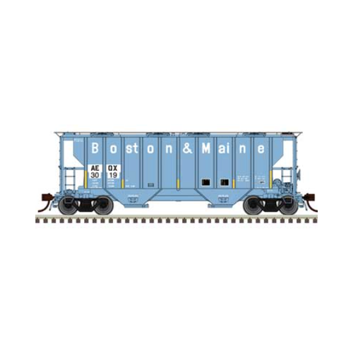 Atlas HO Scale Portec 3000 2 Bay Covered Hopper ATEL Leasing AEQX #3007