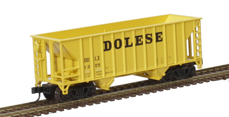 Atlas N Scale Greenville 100-Ton 2-Bay Hopper Dolese (Yellow/Black) #1011
