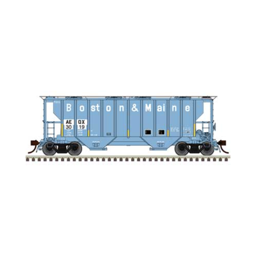 Atlas HO Scale Portec 3000 2 Bay Covered Hopper ATEL Leasing AEQX #3019