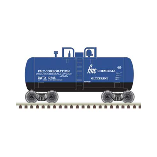 Atlas N Scale Trainman Beer Can Tank Car FMC Chemicals(GATX) #10744
