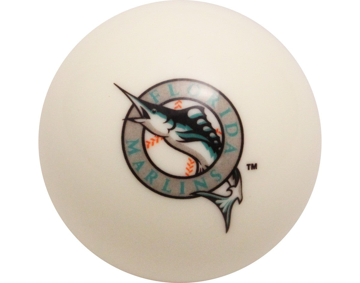 MLB Imperial Miami Florida Marlins Pool Billiard Cue/8 Ball - White - Old Style