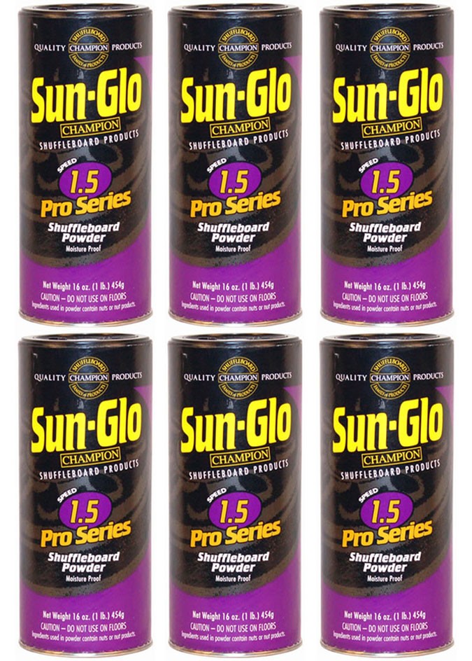 6 Pack Sun-Glo #1.5 Speed Shuffleboard Powder Wax