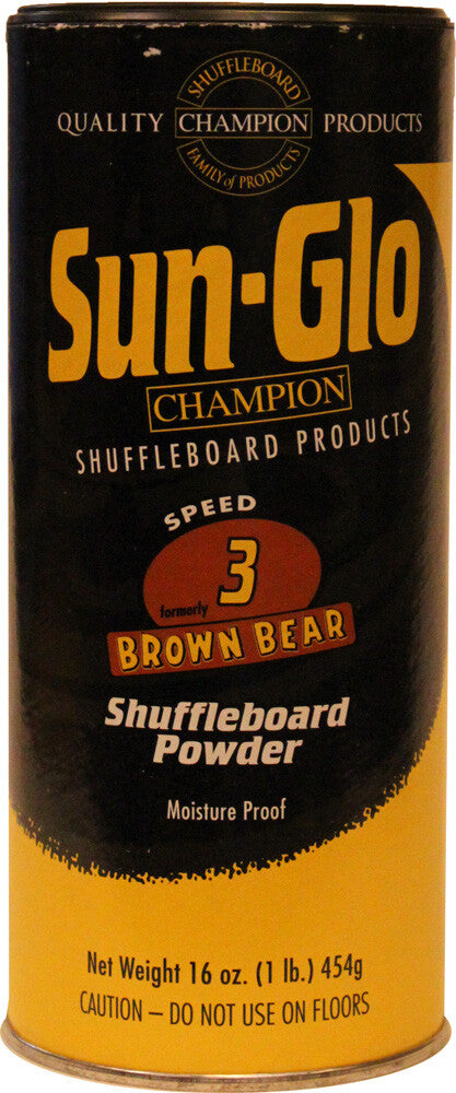 Sun-Glo Speed #3 (Brown Bear) Shuffleboard Powder Wax ? Medium-Fast Speed for Optimal Control & Precision ? 16 oz Shaker Can