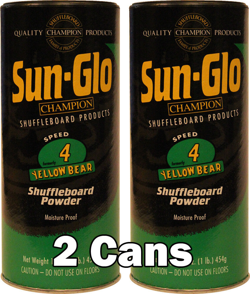Twin Pack of Sun-Glo #4 Speed Yellow Bear Shuffleboard Powder Wax