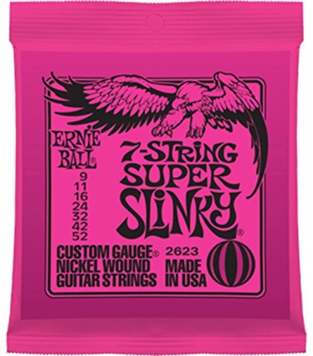 6 Sets of Ernie Ball 2623 Super Slinky 7-String Electric Guitar Strings