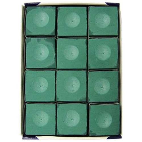 Silver Cup Billiard/Pool Cue Chalk Box, Green, 12 Cubes 2 Pack