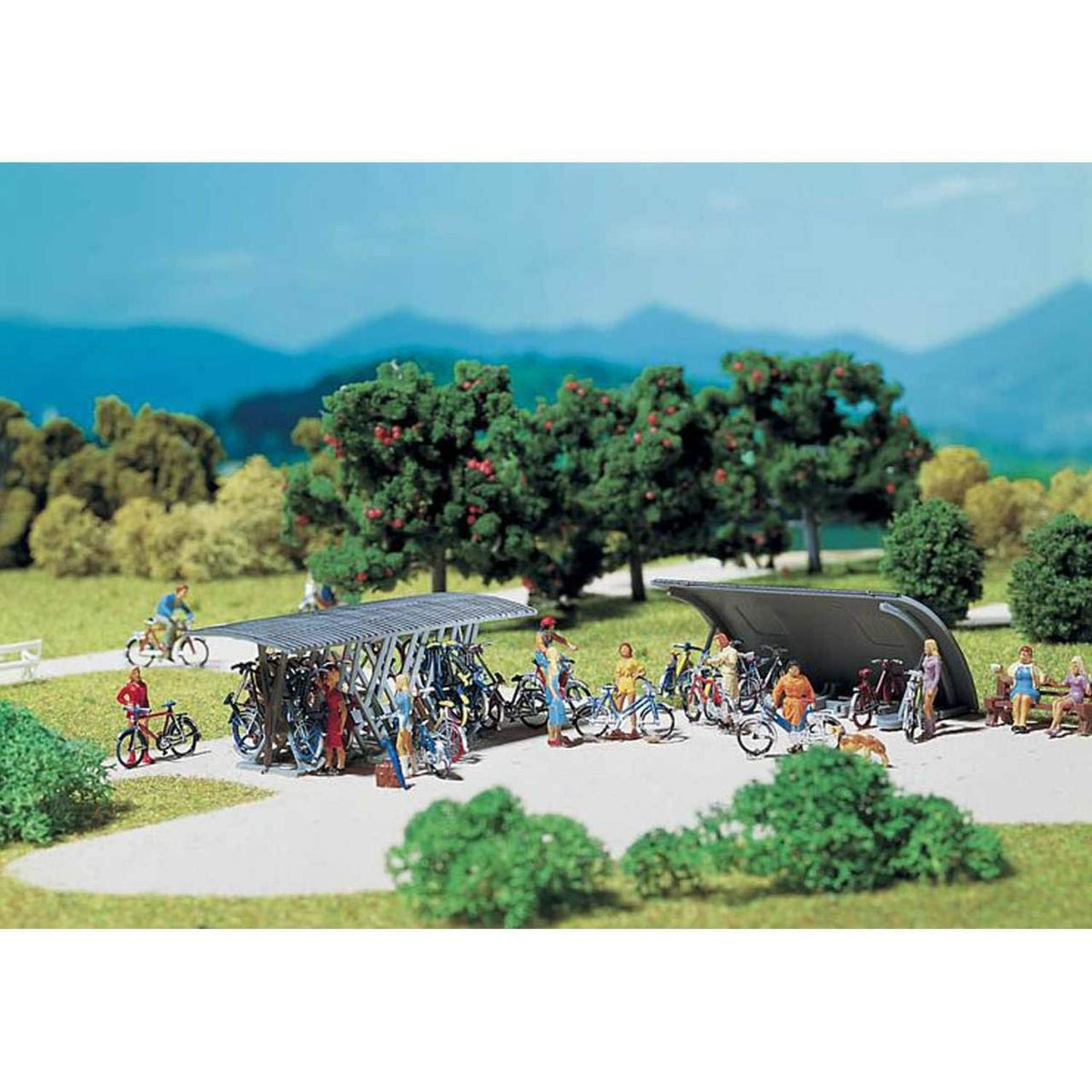 Faller 180584 Bicycle stand & 16 bikes Scenery and Accessories