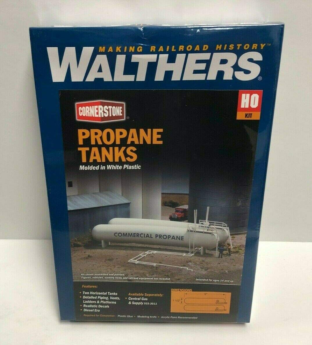 Propane Tanks WALTHERS Cornerstone HO Scale Model Kit 933-3129