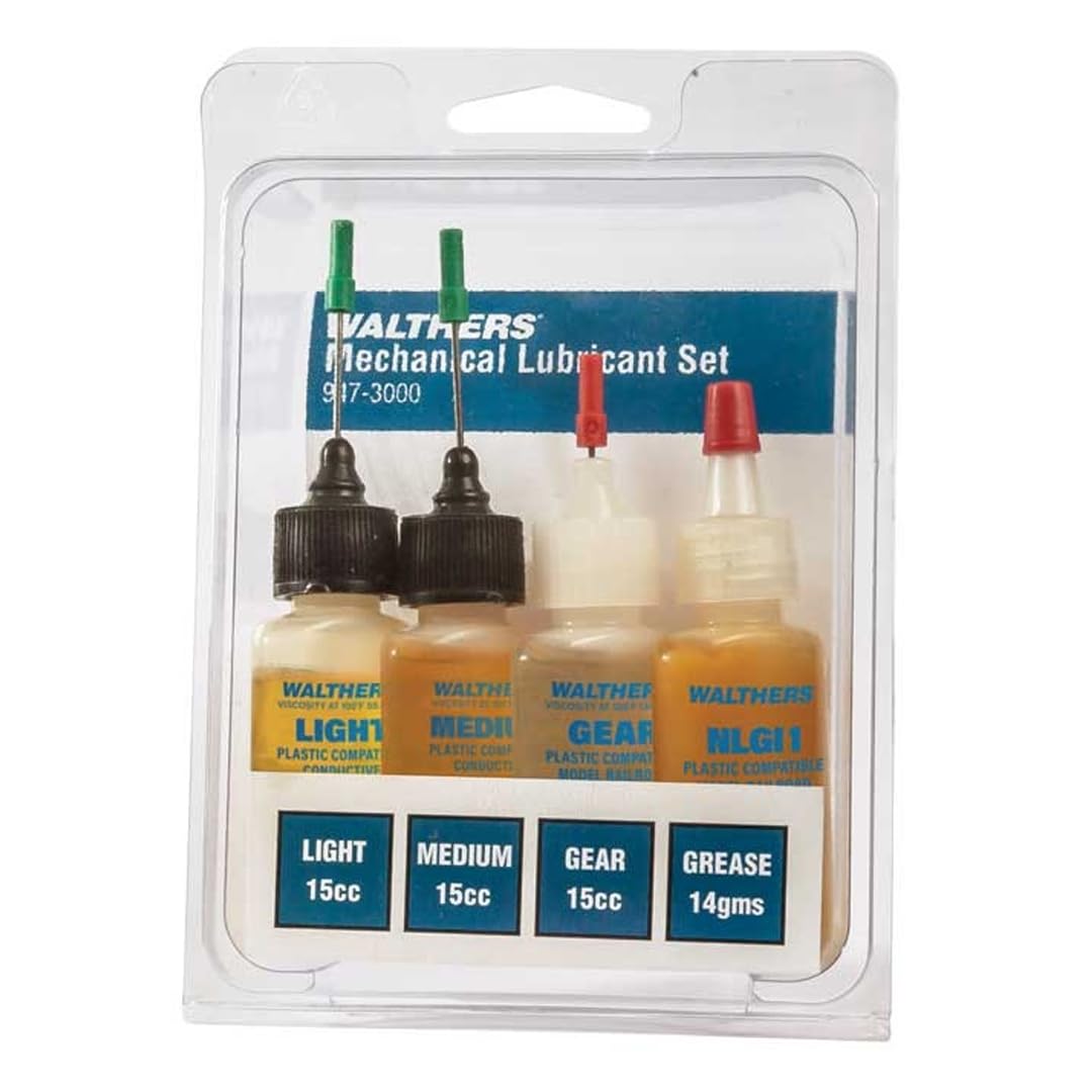 Walthers Assorted Lubricant Set - Includes Light/Medium/Gear Oil and Grease