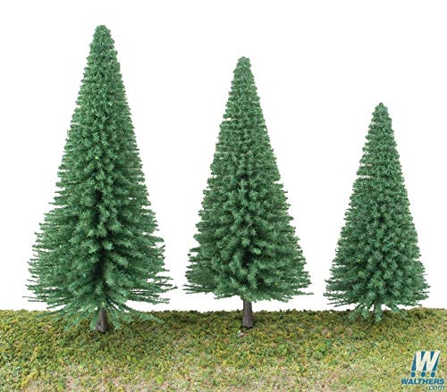 Walthers SceneMaster HO Scale Pine Trees (10-Pack) 3-3/8 to 5-1/2" w/Pin Base