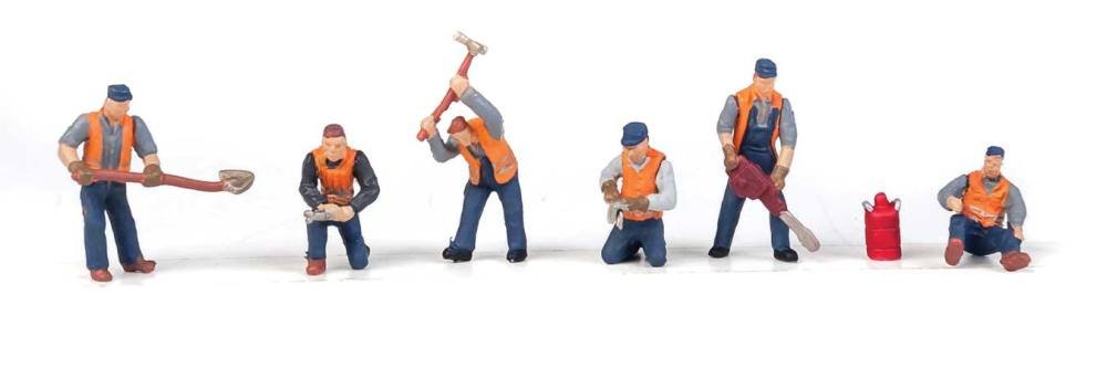 Walthers SceneMaster - Railroad Track Workers Set 1 -- pkg(6) - HO
