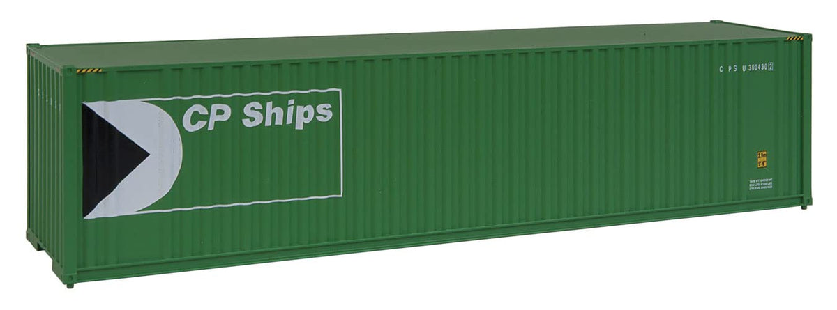 Walthers SceneMaster 40' Hi-Cube Corrugated Container w/Flat Roof-CP Ships (Green, White, Black; Multimark Logo)