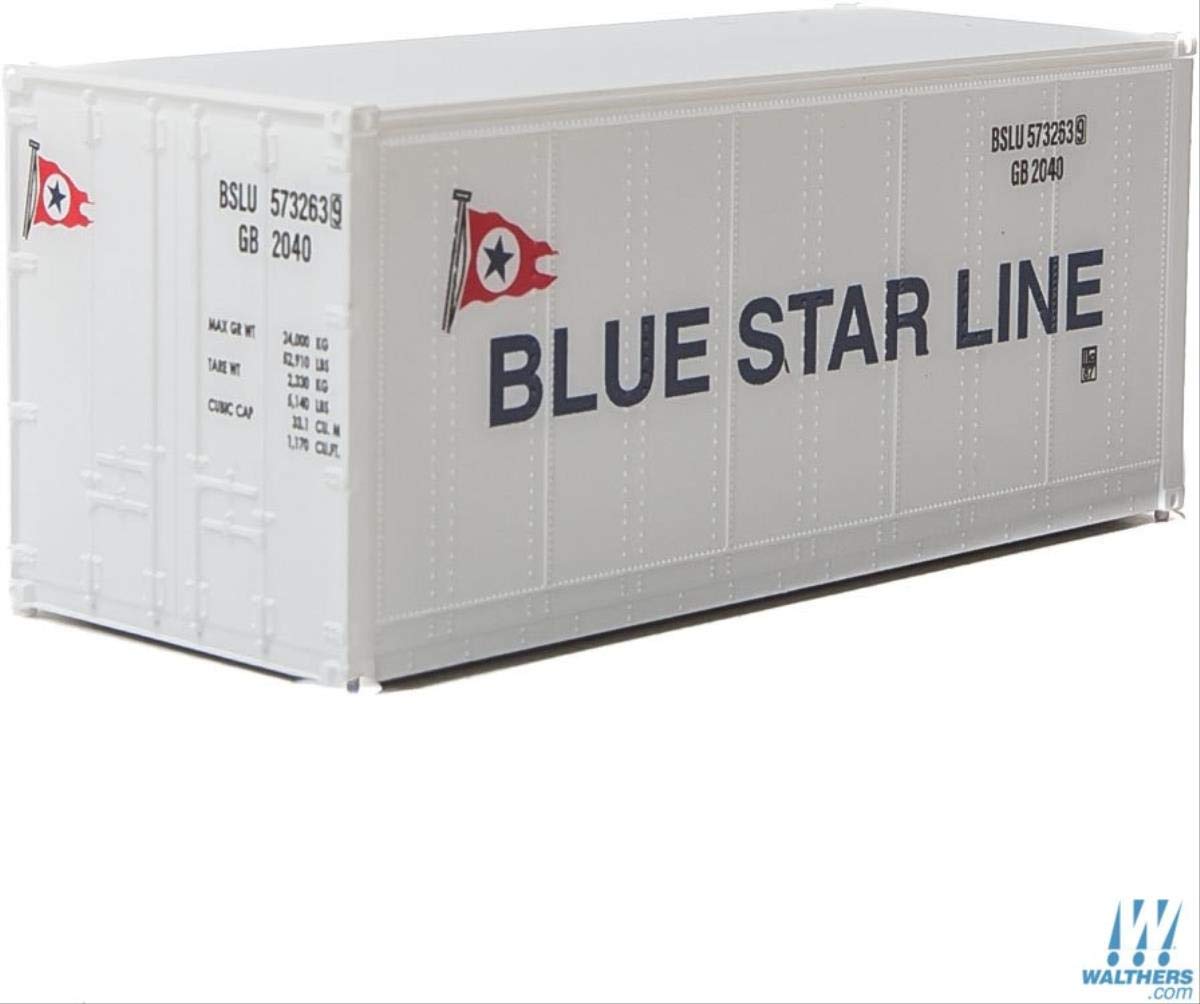 Walthers 20' Smooth-Side Container - Ready to Run - Blue Star Line HO Scale