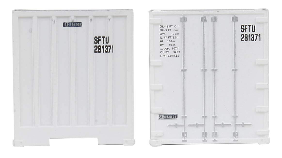 Walthers SceneMaster N Scale Model of Santa Fe (White, Blue) 48' Ribbed Side Container