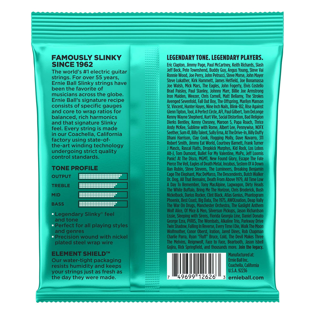 Ernie Ball P02626 ^4 Not Even Slinky Electric Strings,4 Pack