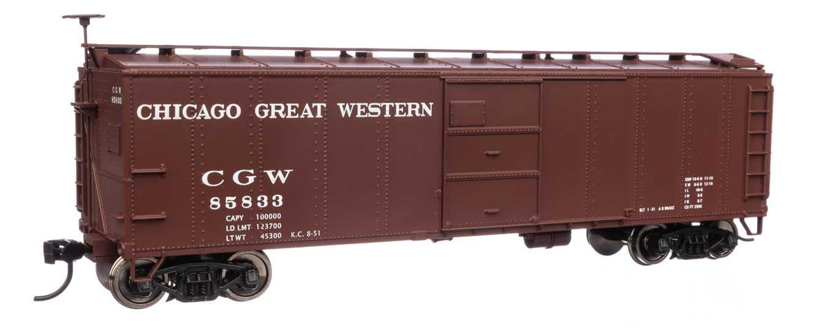 Walthers Mainline 910-40961 HO Scale 40' Early X29 Boxcar - Ready to Run - Chicago Great Western #85833