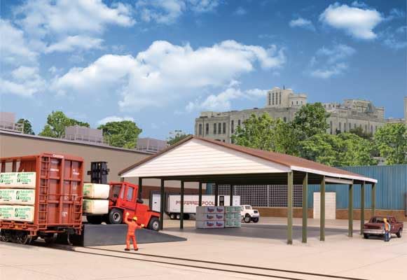 Walthers Cornerstone 933-4180 HO Scale Open Air Intermodal Shed - Transload Facility - Kit