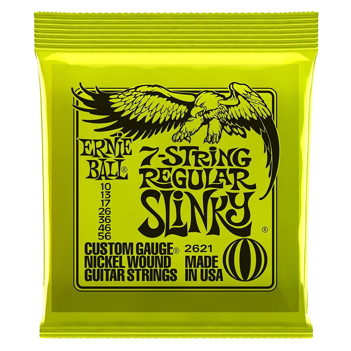 Ernie Ball P02621 7-String Regular Slinky Electric Guitar Strings, 10-56 (2 Pack)