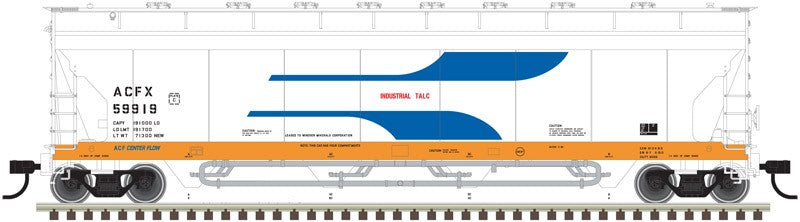 Atlas HO Scale Pressureaide Centerflow Hopper ACFX #59914 (Orange/Venturi)