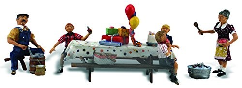 Backyard Birthday (5 Figures & Accessories) HO Scale Woodland Scenics