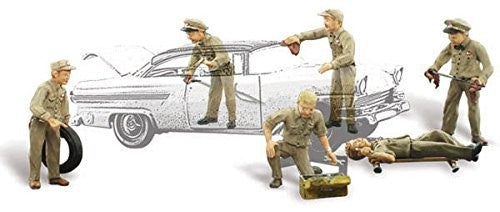 Service Station Attendants w/Accessories (6) HO Scale Woodland Scenics