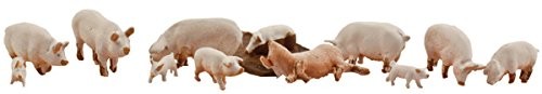 HO Scenic Accents Yorkshire Pigs & Piglets (12) HO Woodland Scenics