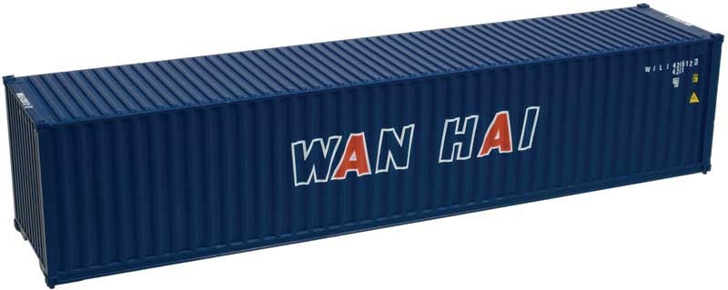 Atlas N Scale 40' Standard-Height Container 3-Pack Wan Hai Set 1(Blue/Red/White)