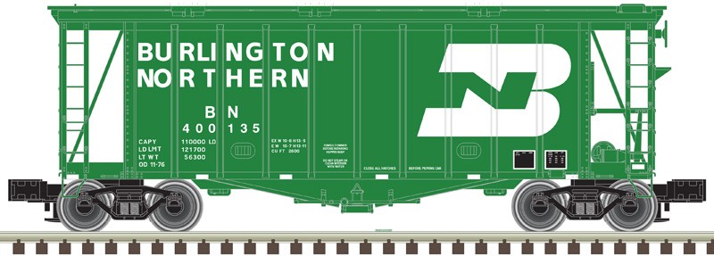 Atlas O Scale 40' Airslide Covered Hopper (2-Rail) Burlington Northern/BN 400135