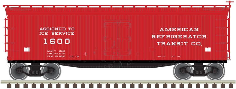 Atlas O Scale 40' Wood Reefer - 2-Rail - American Refrigerator Transit/ART #1600