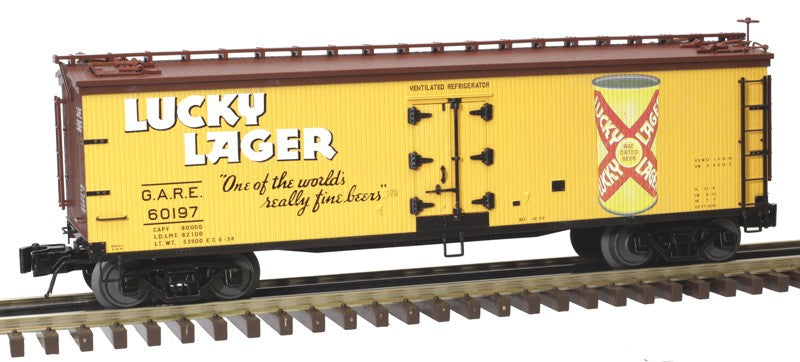 Atlas O Scale 40' Wood Reefer Beer Brand Special (2-Rail) Lucky Lager #60197