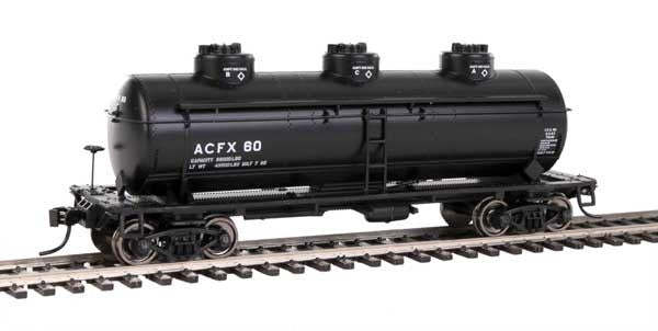 Walthers HO Scale 36' 3-Dome Tank Car ACFX (Black/White Lettering) #61
