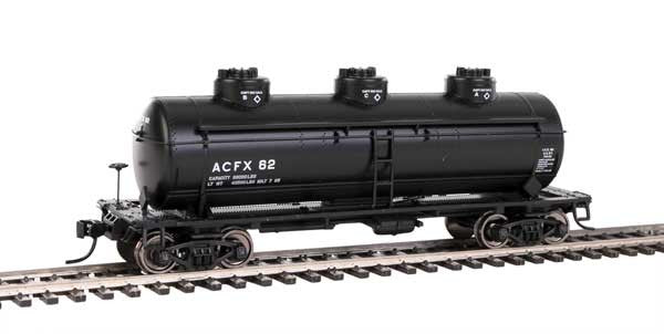 Walthers HO Scale 36' 3-Dome Tank Car ACFX (Black/White Lettering) #62