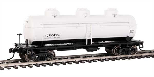 Walthers HO Scale 36' 3-Dome Tank Car ACFX (White/Black Lettering) #4551