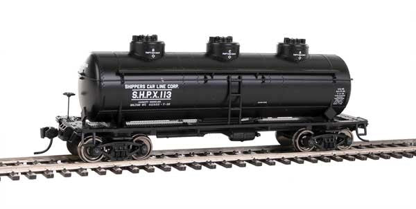 Walthers HO Scale 36' 3-Dome Tank Car SHPX (Black/White Lettering) #113