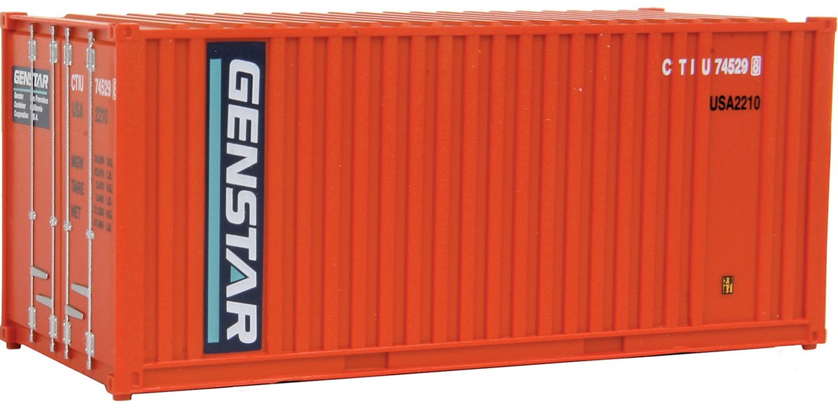 Walthers HO Scale 20' Ribbed-Side Shipping Intermodal Container Genstar