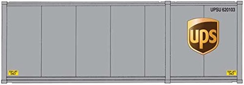 28' Container with Chassis 2-Pack - Assembled - United Parcel Service (Modern Shield Logo, Gray, Brown, Yellow)