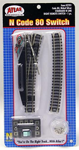 N Code 80 Nickel Silver Remote Standard Switch Right Atlas Trains