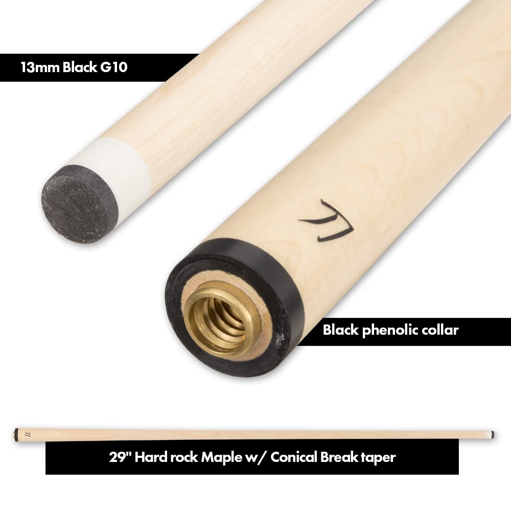KATANA KATBJ01 Break Jump Pool Cue - Matte Black Finish with Grey Stripes and Reflective Logos - 25oz
