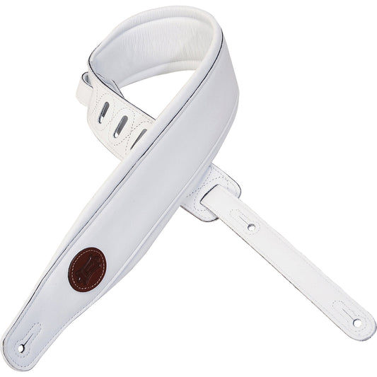 Levy's Leathers Signature Legacy Series 3" Garment Leather Guitar Strap, White (MSS2-WHT)